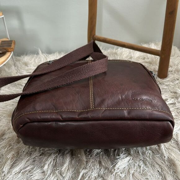 Jack Georges Voyager Convertible Distressed Backpack Crossbody Bag Brn Leather - Picture 4 of 17